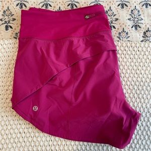 Pink Lululemon Speed Up Shorts, Size 14